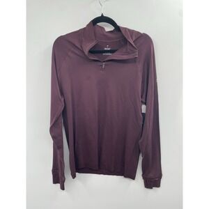 NWT Fabletics Performance Quarter-Zip Top Men's Medium Maroon Long-Sleeve Sports